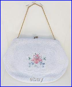 Vintage Handbag Purse Bags By Josef France Art Deco Floral Hand Micro Beaded