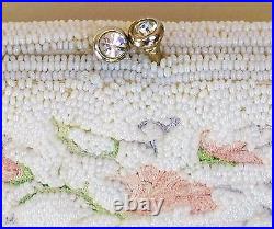 Vintage Handbag Purse Bags By Josef France Art Deco Floral Hand Micro Beaded
