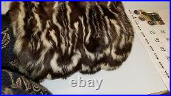 Vintage Ladies Hand Warmer Muff Zipper Pouch Carrying Strap Skunk Badger Fur