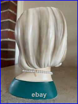 Vintage Lady Head Vase ENESCO GIRL WITH HANDS 7