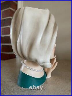 Vintage Lady Head Vase ENESCO GIRL WITH HANDS 7