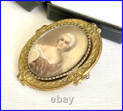 Vintage Original by Robert Hand-Painted Victorian Style Cameo Pendant/Brooch