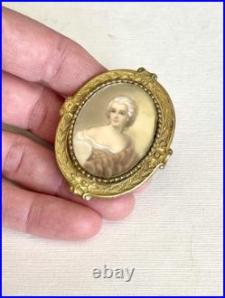 Vintage Original by Robert Hand-Painted Victorian Style Cameo Pendant/Brooch