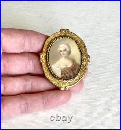 Vintage Original by Robert Hand-Painted Victorian Style Cameo Pendant/Brooch