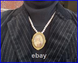 Vintage Original by Robert Hand-Painted Victorian Style Cameo Pendant/Brooch