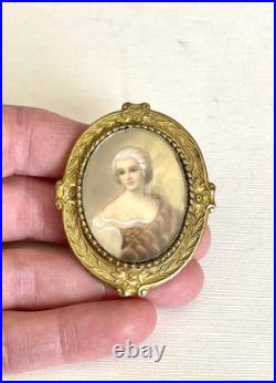 Vintage Original by Robert Hand-Painted Victorian Style Cameo Pendant/Brooch