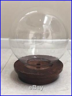 Vintage Round Hand Blown Glass Dome Display Globe