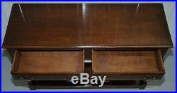 Vintage Solid English Oak Sideboard With Drawers Hand Made England Pillared Legs