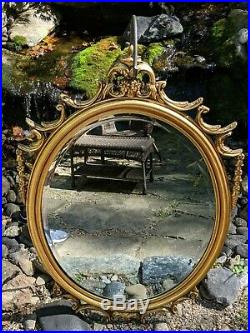 Vintage Stroupe Co Thomasville Hand-carved Victorian Rococo Giltwood Wall Mirror