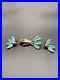 Vintage TRIFARI Petalettes Victorian Gloved Hand Blue Glass Brooch And Earrings