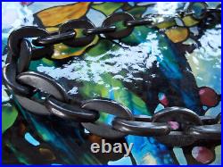 Vintage VICTORIAN Edwardian NECKLACE early chain link imit. JET BLACK MOURNING