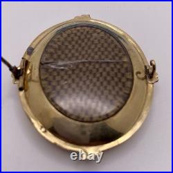 Vintage Victorian 14k GF Daguerreotype Mourning Brooch Engraved 1857