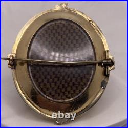 Vintage Victorian 14k GF Daguerreotype Mourning Brooch Engraved 1857