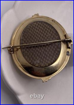 Vintage Victorian 14k GF Daguerreotype Mourning Brooch Engraved 1857