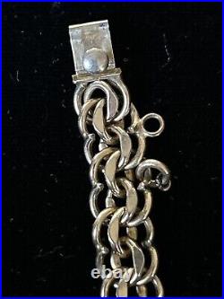 Vintage & Victorian Antique hand carved MOP boot charm/BB GF link charm bracelet