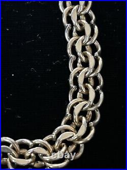 Vintage & Victorian Antique hand carved MOP boot charm/BB GF link charm bracelet