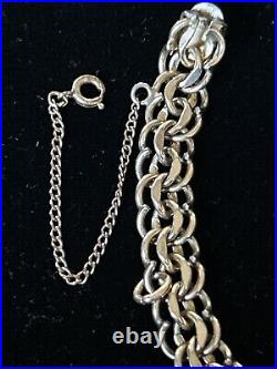 Vintage & Victorian Antique hand carved MOP boot charm/BB GF link charm bracelet