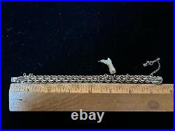 Vintage & Victorian Antique hand carved MOP boot charm/BB GF link charm bracelet
