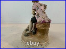 Vintage Victorian Courting Couple Hand Painted Porcelain Figurine