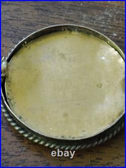 Vintage Victorian Edwardian Hand Painted Lady Portrait Brooch Antique Pin Paulet