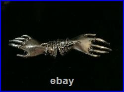 Vintage Victorian Egyptian Revival Metal Ladies Hands Belt Buckle NOS Snake