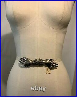 Vintage Victorian Egyptian Revival Metal Ladies Hands Belt Buckle NOS Snake