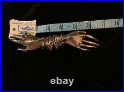 Vintage Victorian Egyptian Revival Metal Ladies Hands Belt Buckle NOS Snake