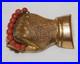 Vintage Victorian Gold Filled Ladies Figa Hand Shaped Pin Brooch- Coral- Pendant