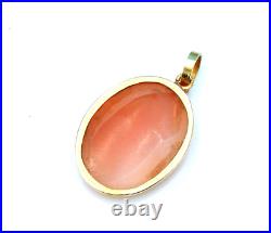 Vintage Victorian Hand Carved Shell Cameo Brooch Pendant 18K Yellow Gold Jewelry