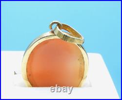 Vintage Victorian Hand Carved Shell Cameo Brooch Pendant 18K Yellow Gold Jewelry