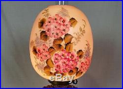 Vintage Victorian Hand Painted Floral Parlor Banquet GWTW Table Lamp Repro