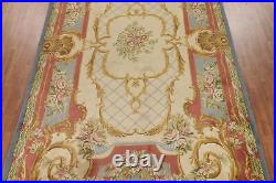 Vintage Victorian Style Aubusson France Area Rug 9'x15' Hand-knotted Wool Carpet