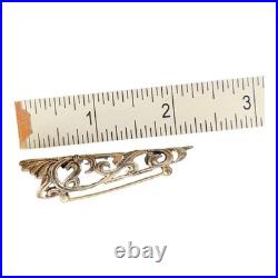 Vintage Victorian Style Corsage Pin Brooch Sterling Silver Hand Hamer Estate
