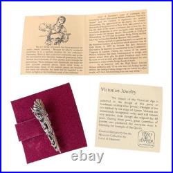 Vintage Victorian Style Corsage Pin Brooch Sterling Silver Hand Hamer Estate
