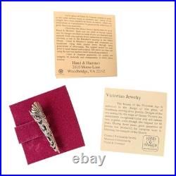 Vintage Victorian Style Corsage Pin Brooch Sterling Silver Hand Hamer Estate
