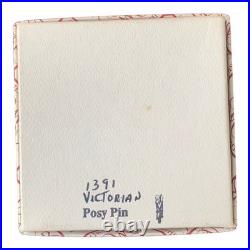 Vintage Victorian Style Corsage Pin Brooch Sterling Silver Hand Hamer Estate