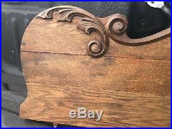 Vintage c1890/1900 oak furniture pediment hand carved detail 47 x 12 x. 75