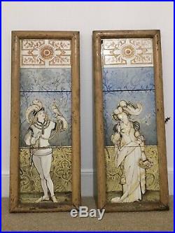 Walter Crane Henry Stacy Marks Antique Aesthetic Hand Painted MINTON Tile Panel